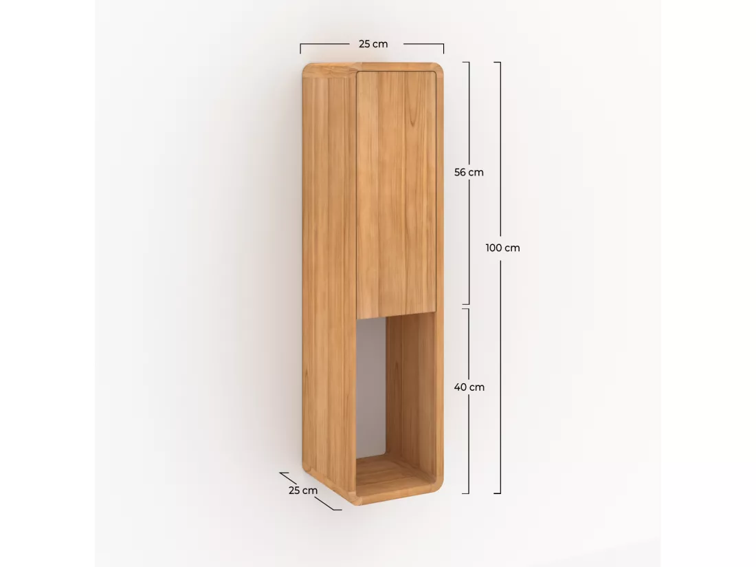Colonne de salle de bain en bois de teck - Kafa