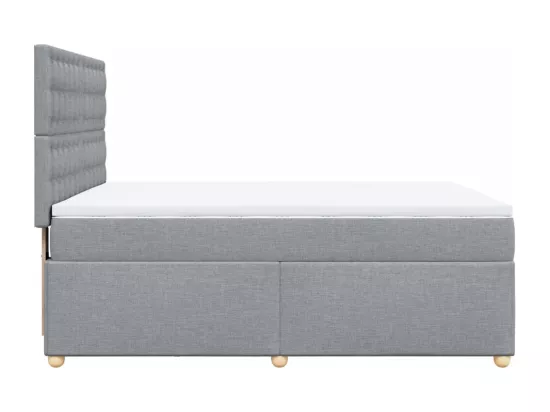 Sommier à lattes de lit avec matelas Gris clair 140x190cm Tissu
