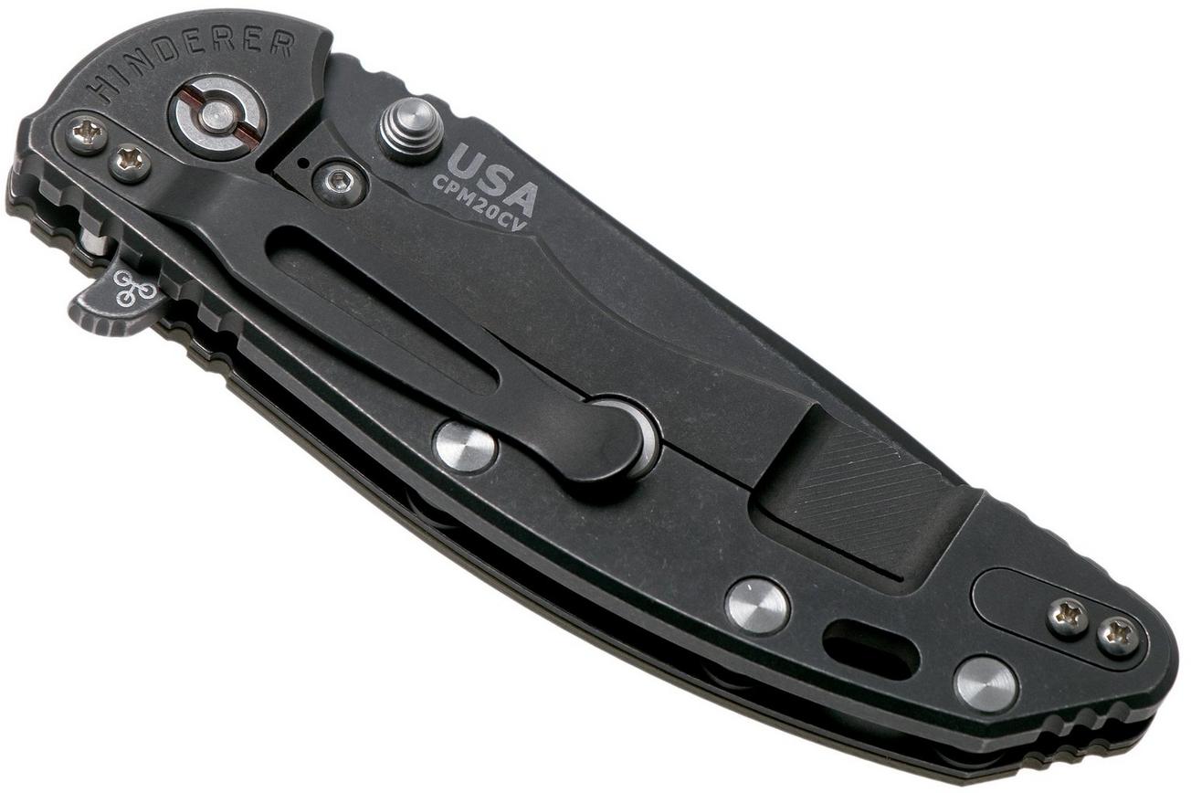 Rick Hinderer XM18 3,5” Spearpoint CPM 20CV Blackwash, Battle Black, OD-Green G10, zakmes