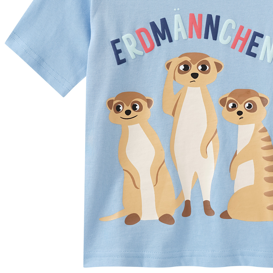 Topolino Kinder T-Shirt mit Erdmännchen-Motiv hellblau
