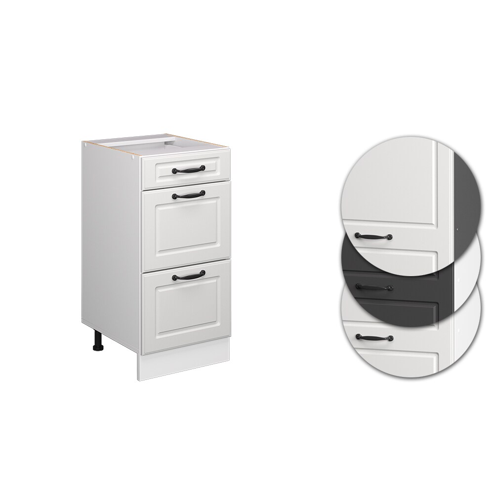 Vicco Schubladenunterschrank Küchenschrank Küchenzeile R-Line Landhaus 40 cm Weiß Schublade
