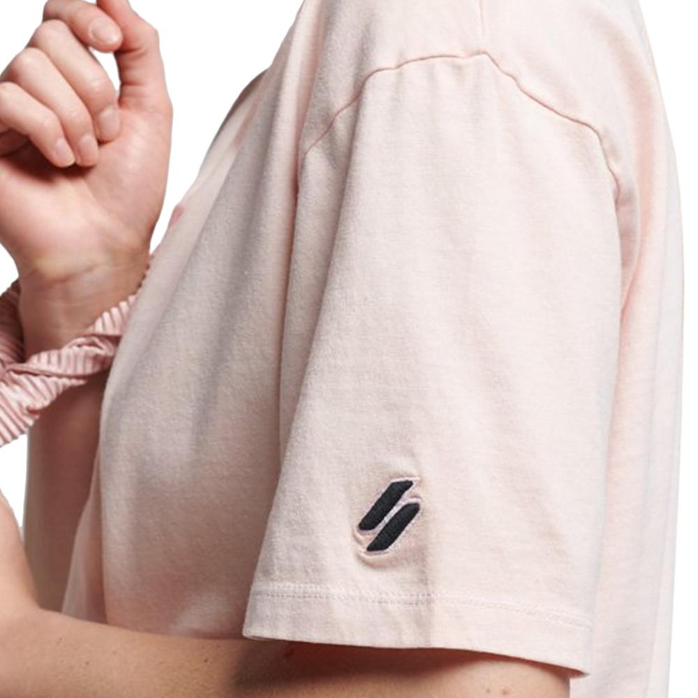Superdry T-shirt Rose Femme Superdry Garment Dye