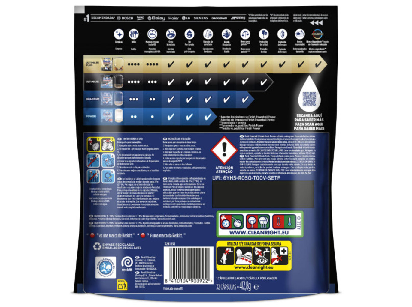 DETERGENTE LOIÇA MÁQUINA FINISH ULTIMATE 32P