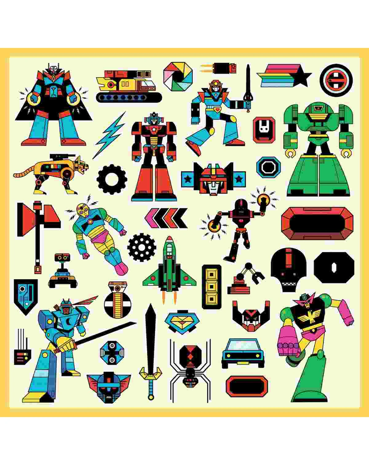 Metallic-Sticker ROBOTER 160-teilig