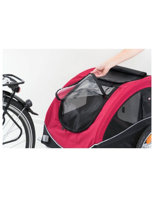 Trixie Fietskar - Hondenfietskar - 63x68x75\/137 cm Zwart Rood Tot 22 Kg Medium