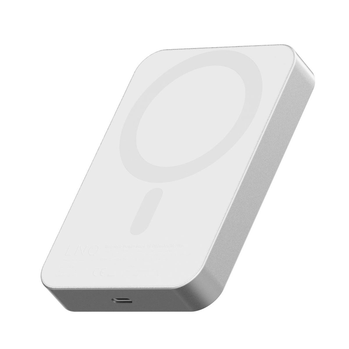 (20W) 10000mAh Magnetische MagSafe Powerbank USB C Ladegerät Qi2 Wireless Charger Power Delivery aus Recycelten Materialien (LQWP102) - Silber
