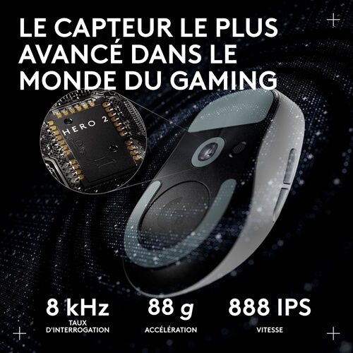 Souris Logitech gaming sans fil PRO X Superlight 2c Blanc