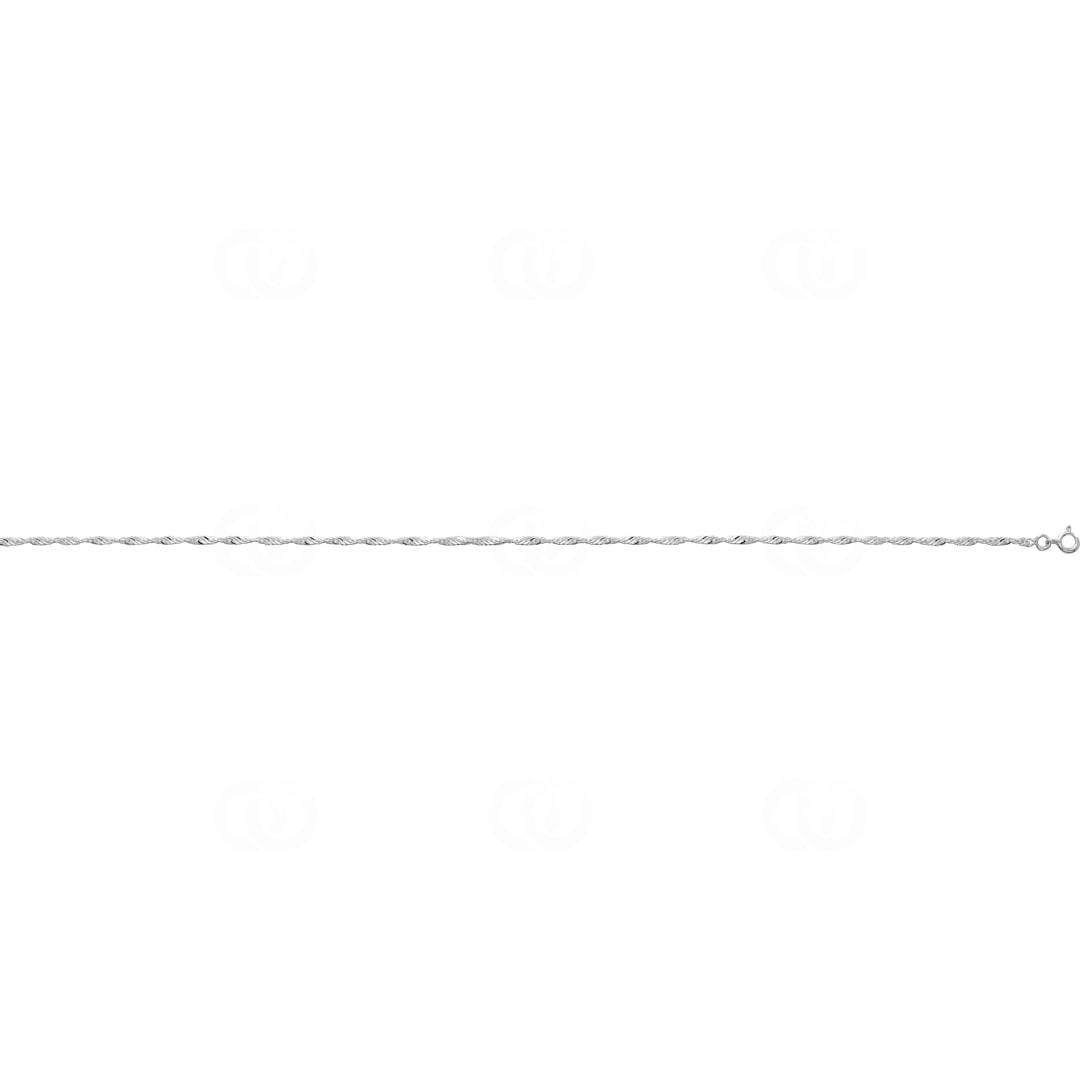 Fusskette Singapur 925 Silber rhodiniert 26cm