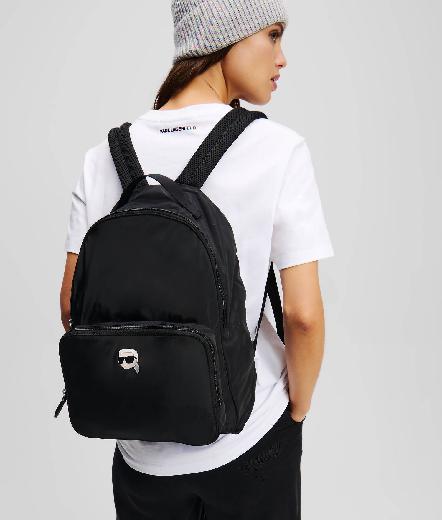 SAC À DOS COMPRESSIBLE EN NYLON IKON - Noir