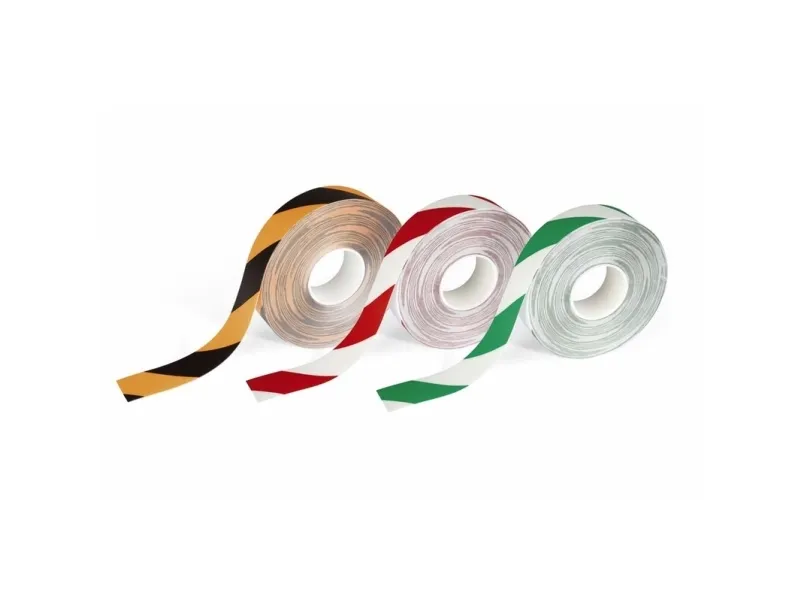 Advarselstape Duraline Strong 50mm x 30m 0,7mm rød/hvid - (30 meter pr. rulle)