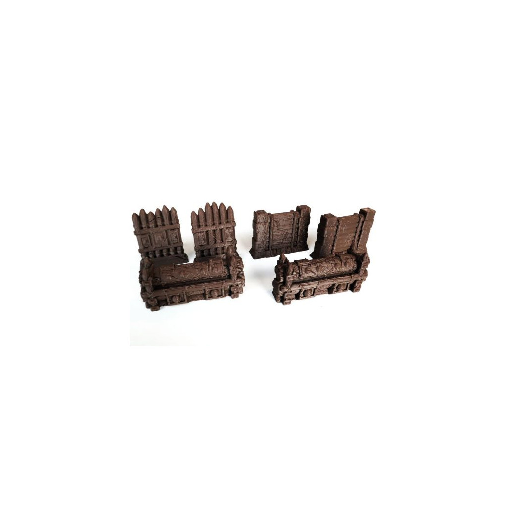 Catapult Feud - Set of 6 Dark Brown Barricades