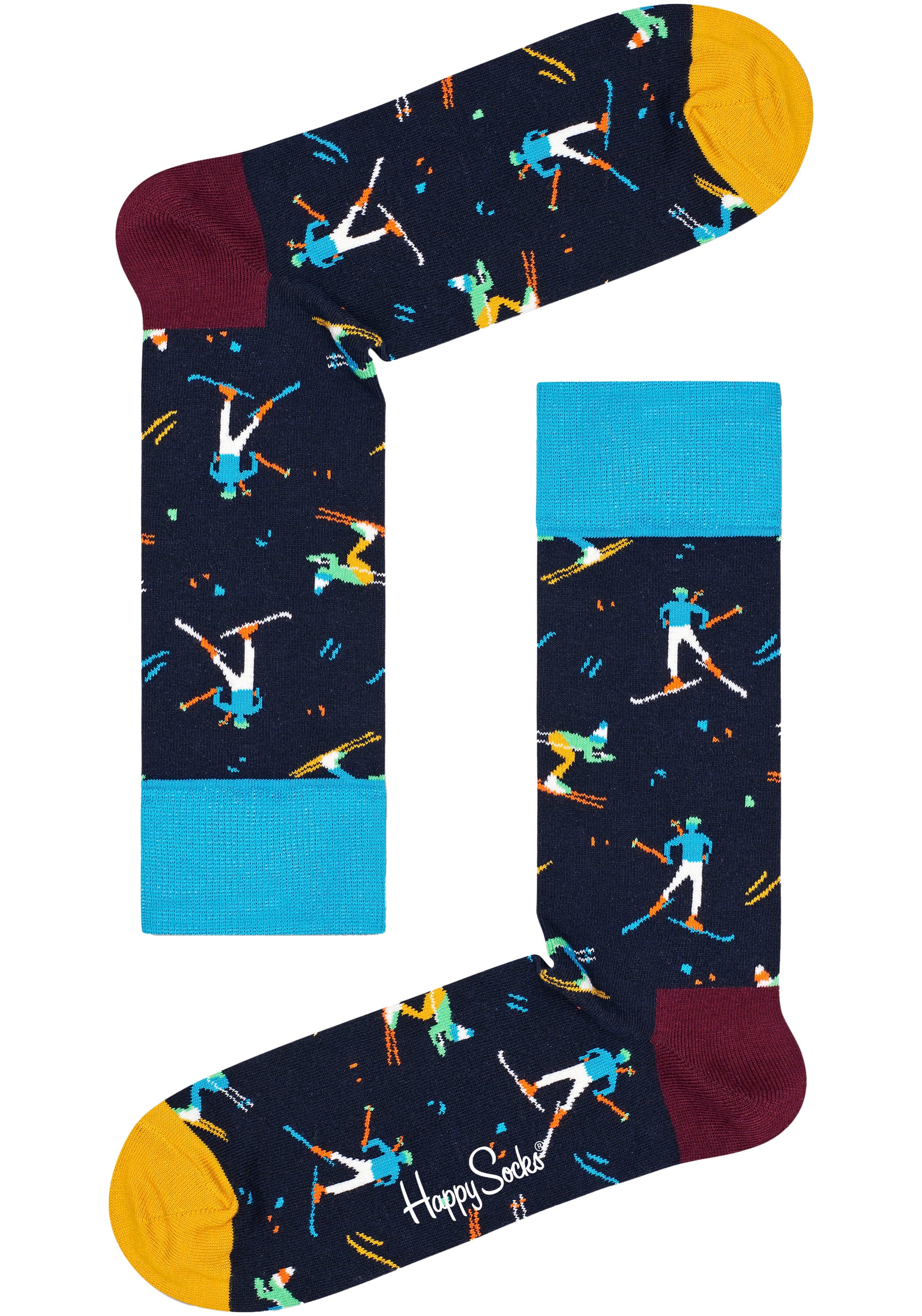 Happy Socks Langsocken 2er Pack,  mit Snowboardmotiven