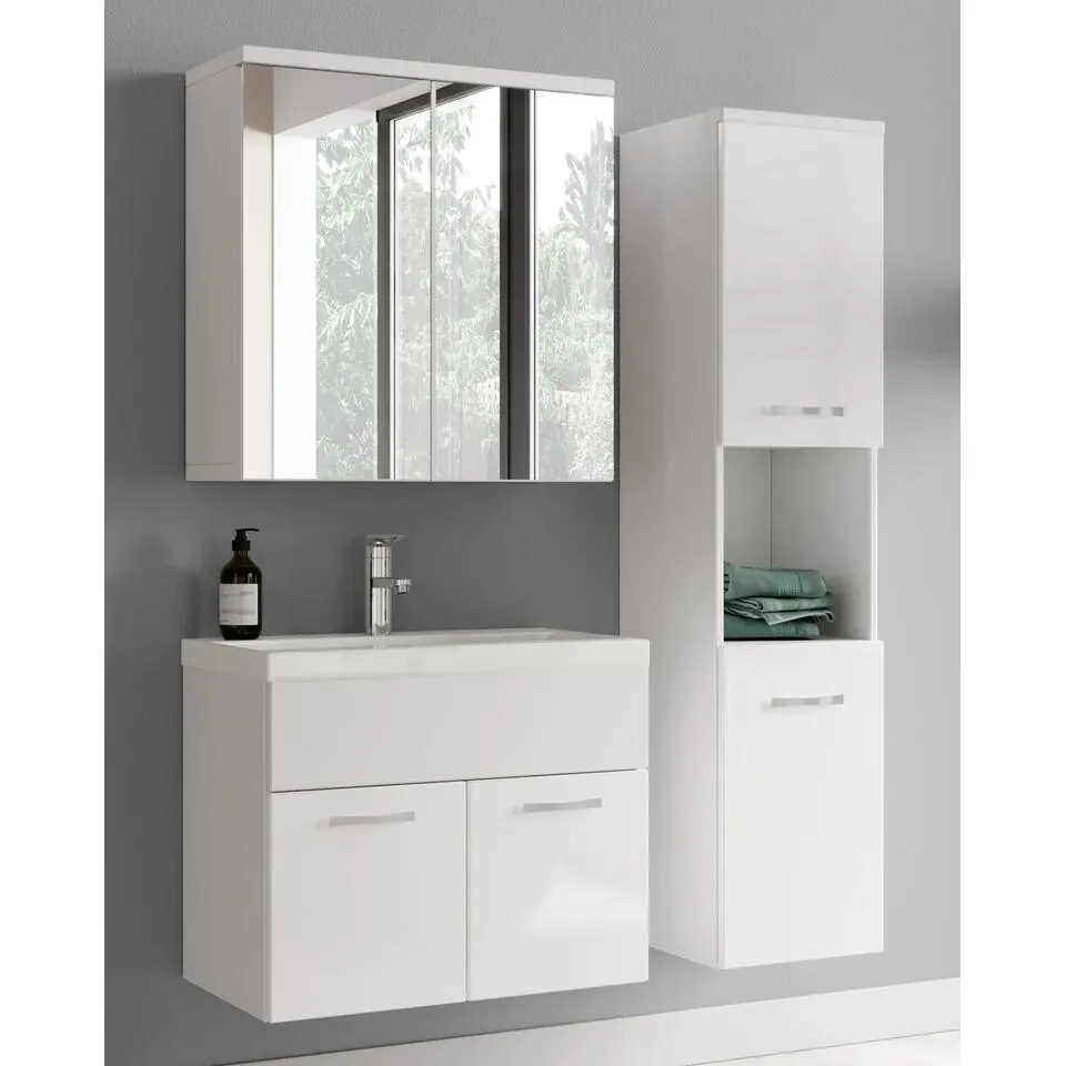 Badplaats Badkamermeubel Set Montreal 60 cm - Wit Hoogglans - Badmeubel met