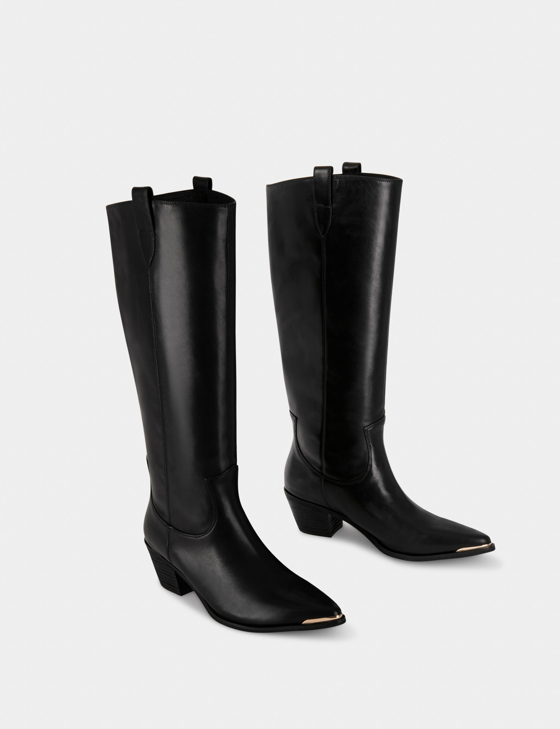 Bottes hautes à talons noir femme - noir