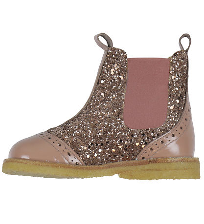 Angulus Stiefel - Chelsea - Clay/Rosa m. Glitzer
