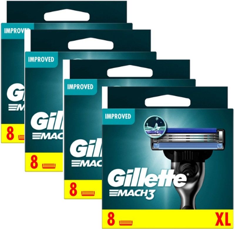 Gillette Mach 3 - Blister Voordeelverpakking - Scheermesjes - 4 x 8 stuks
