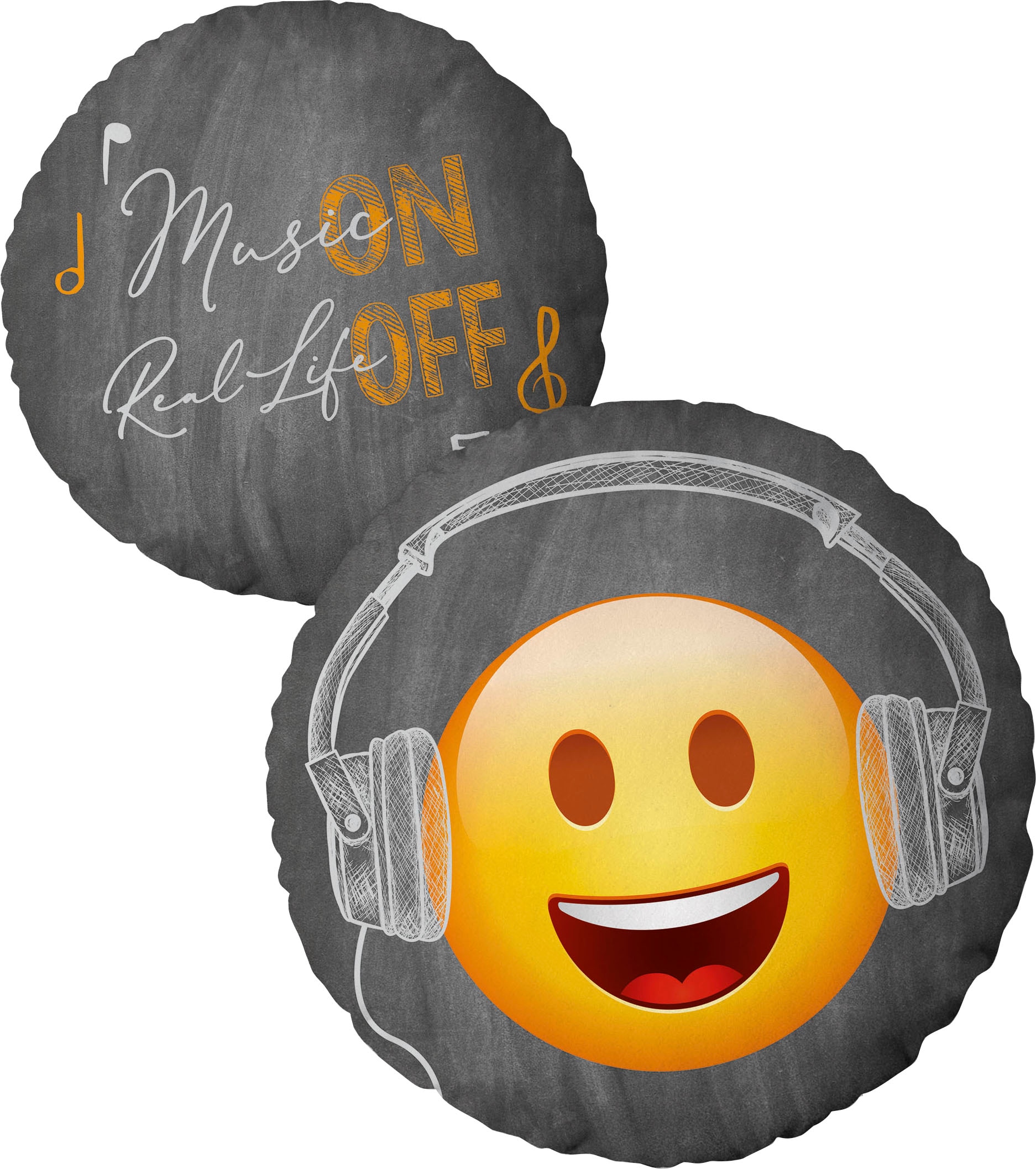 Dekokissen »Emot!x« mit witzigem Motiv und Schriftzug