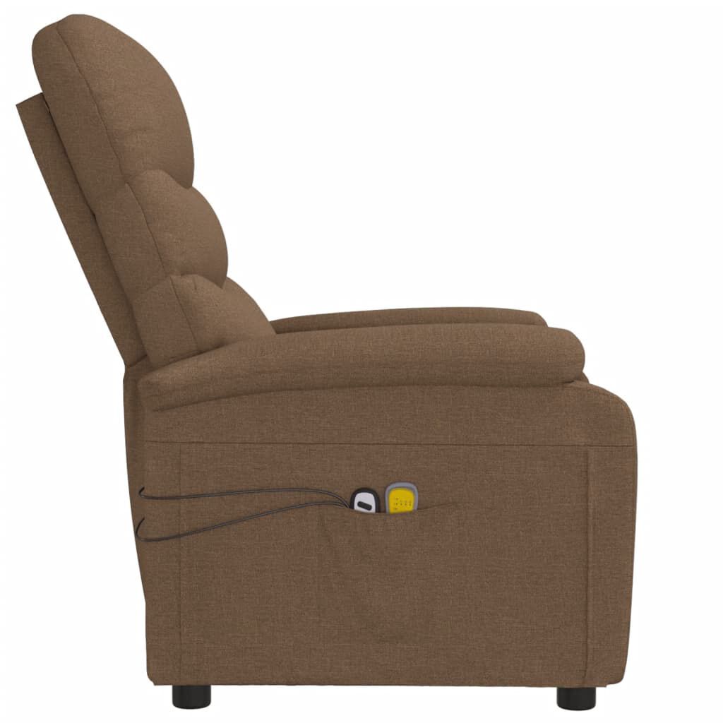 vidaXL Elektrische massagestoel, bruin, stoffen bekleding