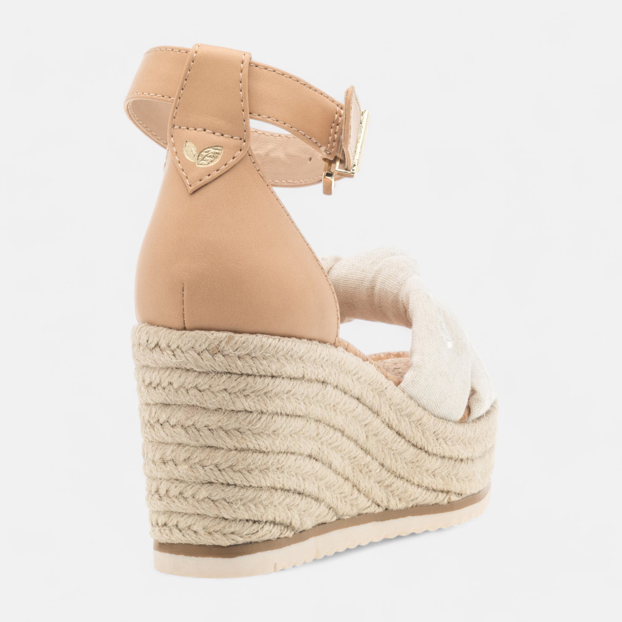 Espadrilles à talon compensé Femme beige