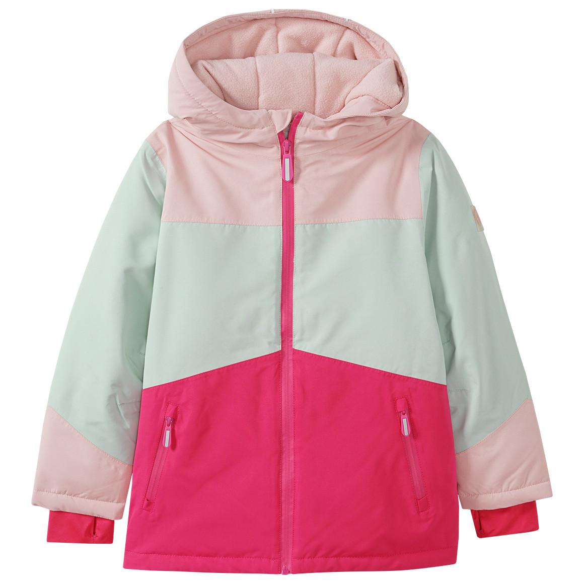Topolino Mädchen Schneejacke mit Reflektoren pink / hellrosa / türkis