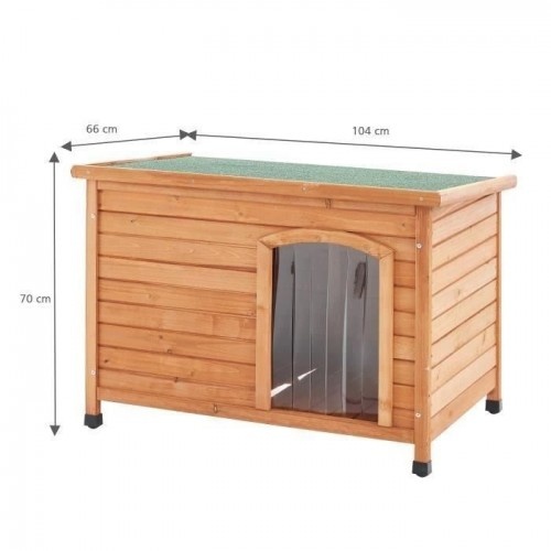 Casinha de cachorro de madeira Cstore com telhado articulado, marrom