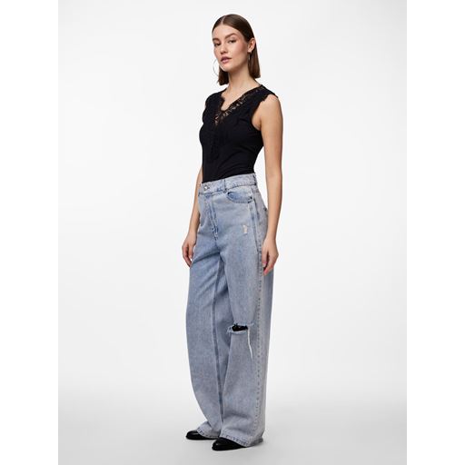 Pieces Ilu Top, Black, XL