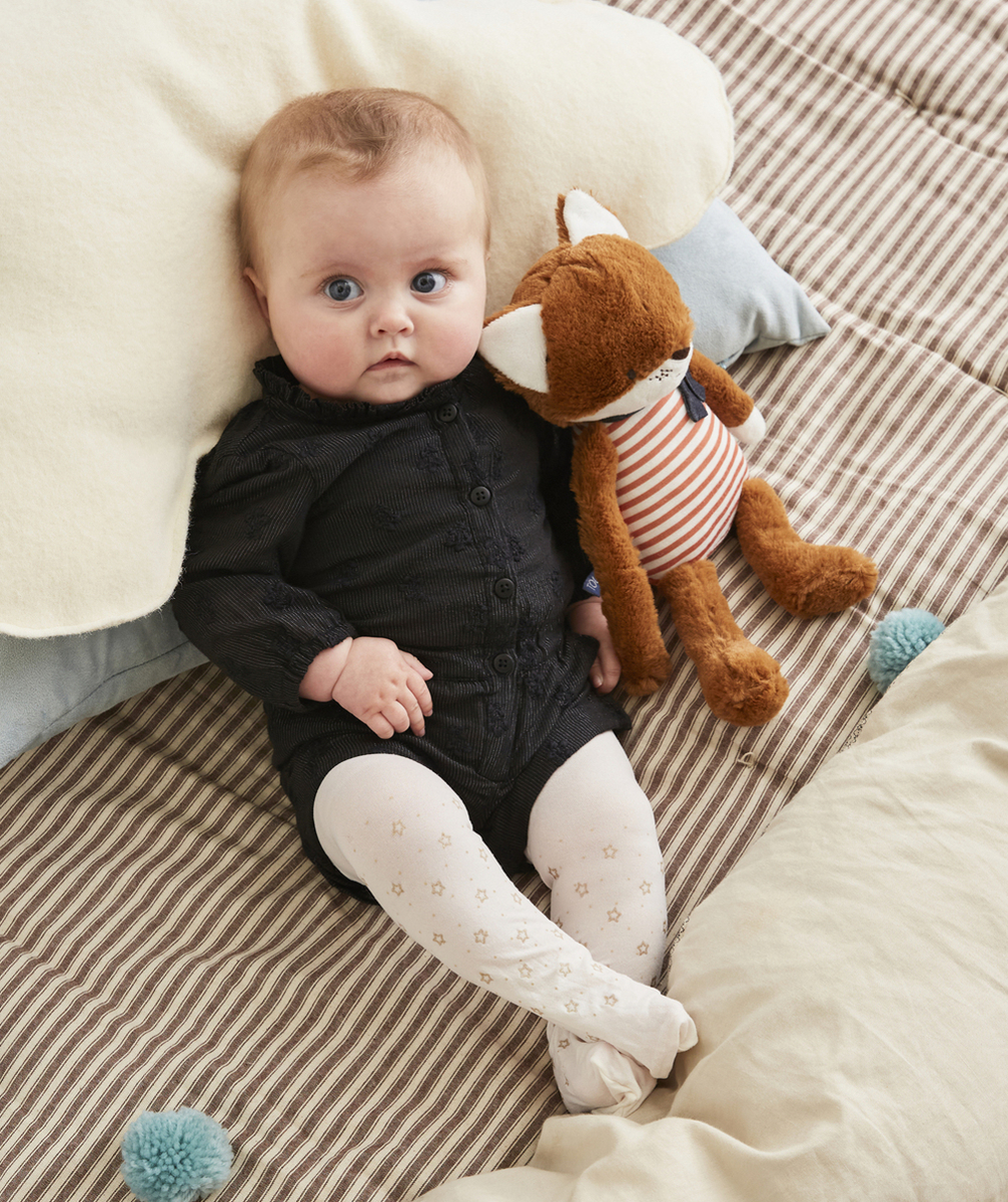 COMBISHORT NOIR ET PAILLETÉE AVEC BRODERIE BÉBÉ FILLE