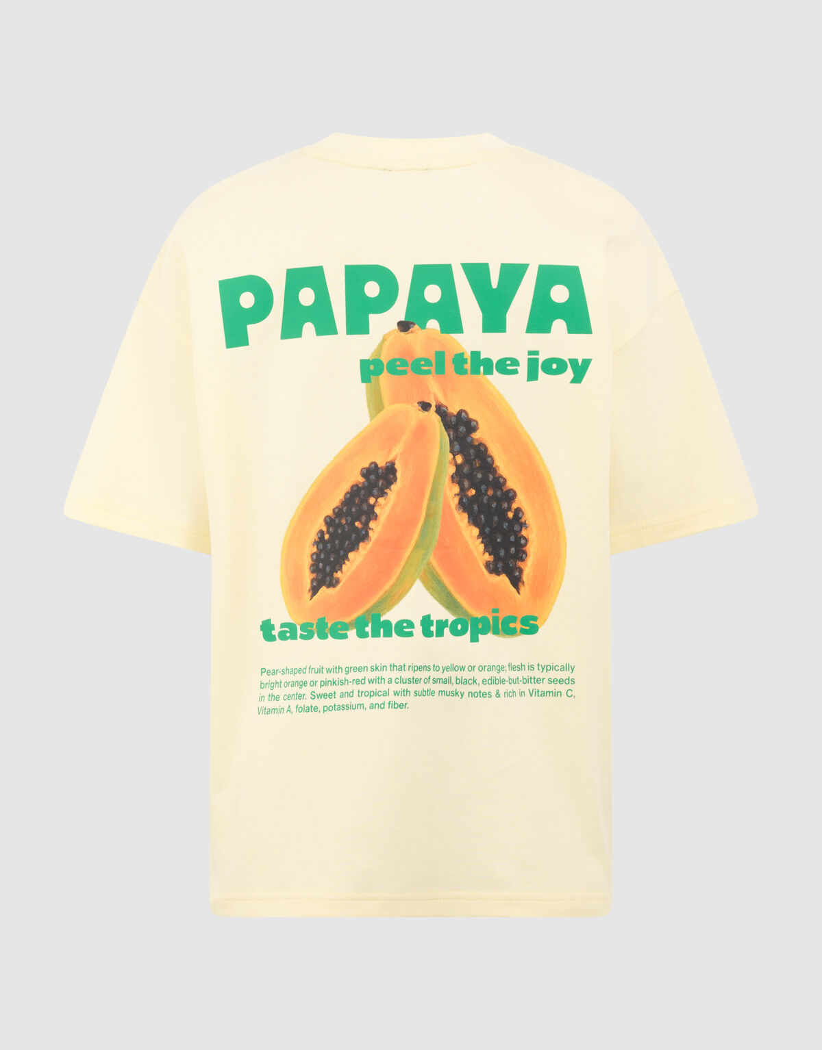 Papaya Artwork T-shirt Lichtgeel