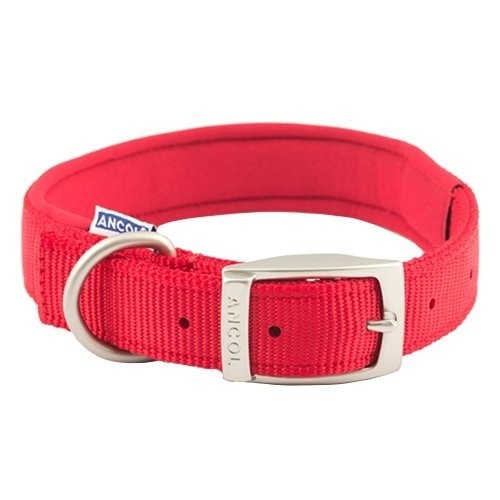 Coleira acolchoada Heritage para cães, vermelha