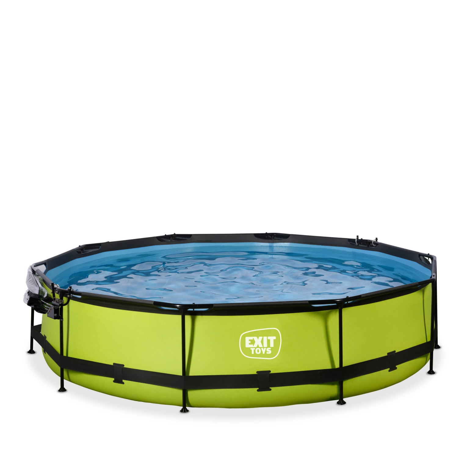 EXIT Lime zwembad ø360x76cm met filterpomp en overkapping -