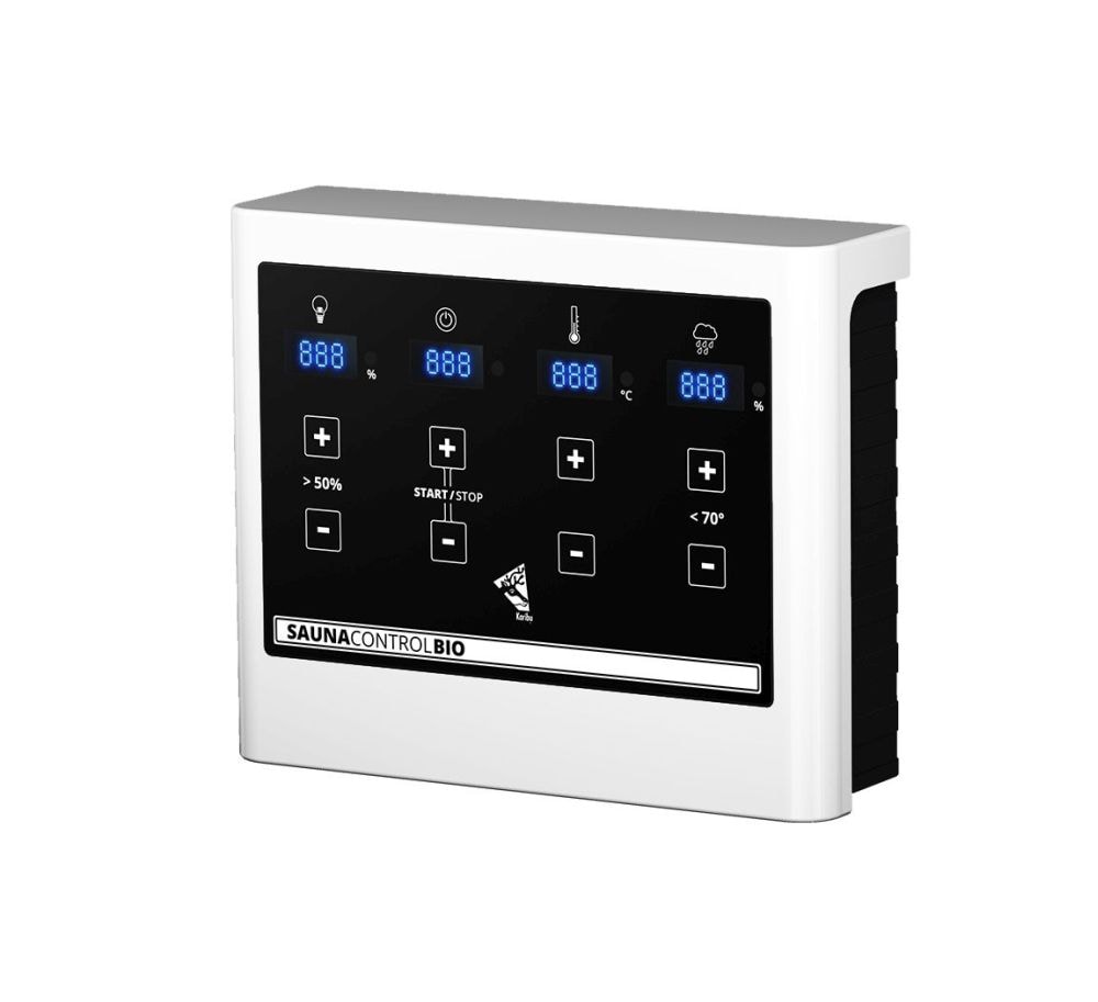Karibu Saunahaus Aino mit 9kW Bio-Kombiofen inkl. SteuerungAußensauna mit 3 Liegen 38 mm Wandstärke Fichtenholz Glastür