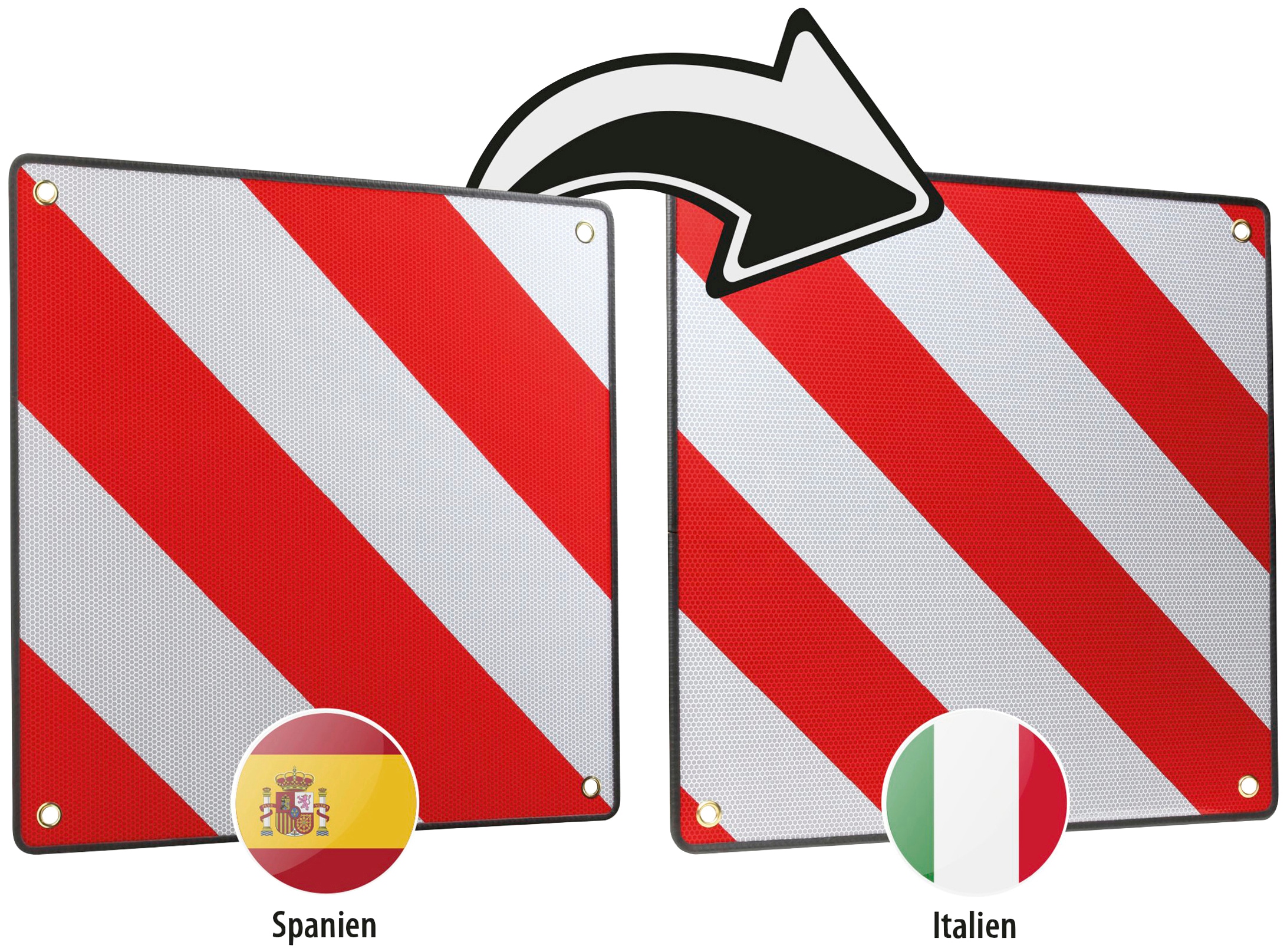CALIMA Tafel »46044 Warntafel 2 in 1« für Spanien und Italien, aus Aluminium