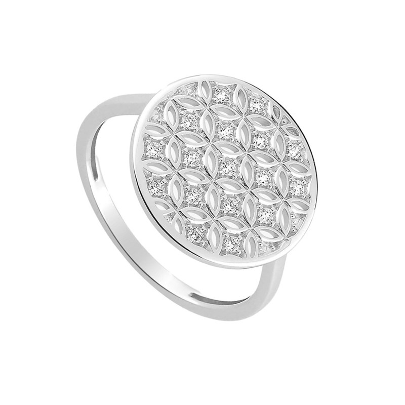 Bague Femme - Or 18 Carats - Diamant 0,14 Carats