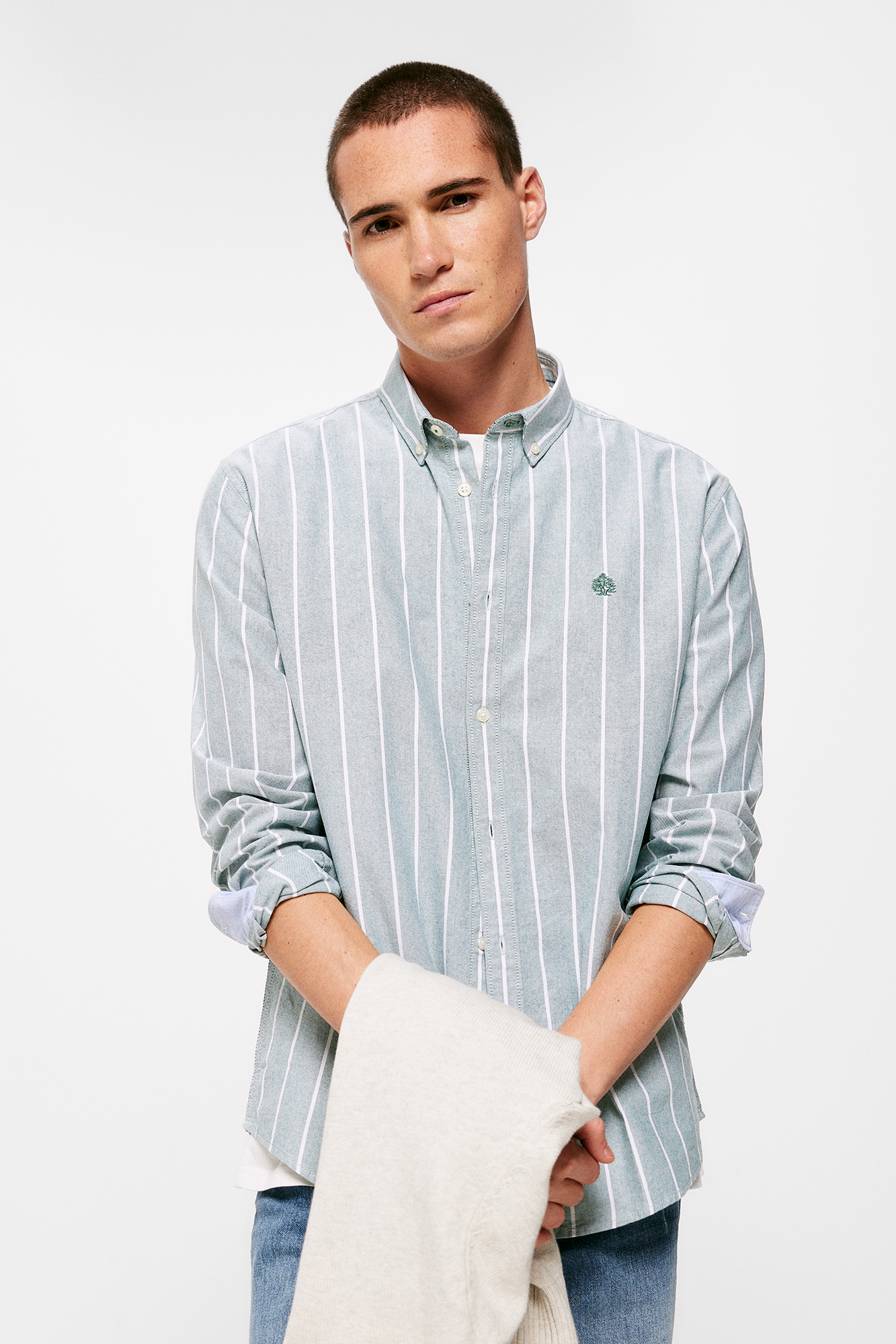 camisa polo oxford listrada