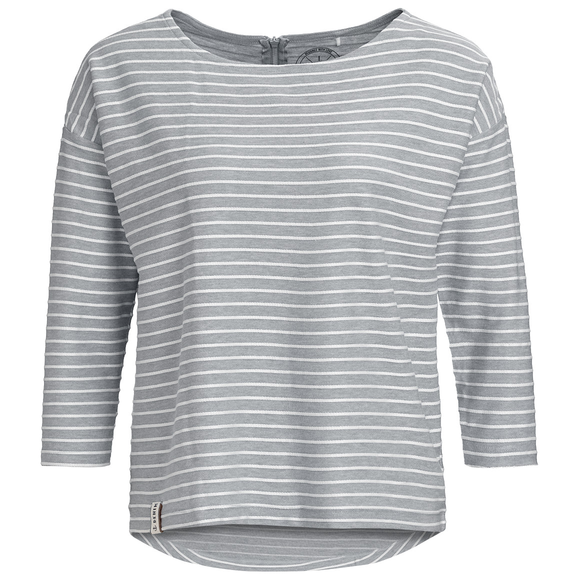 Gina Damen Shirt mit 3/4-Arm hellgrau