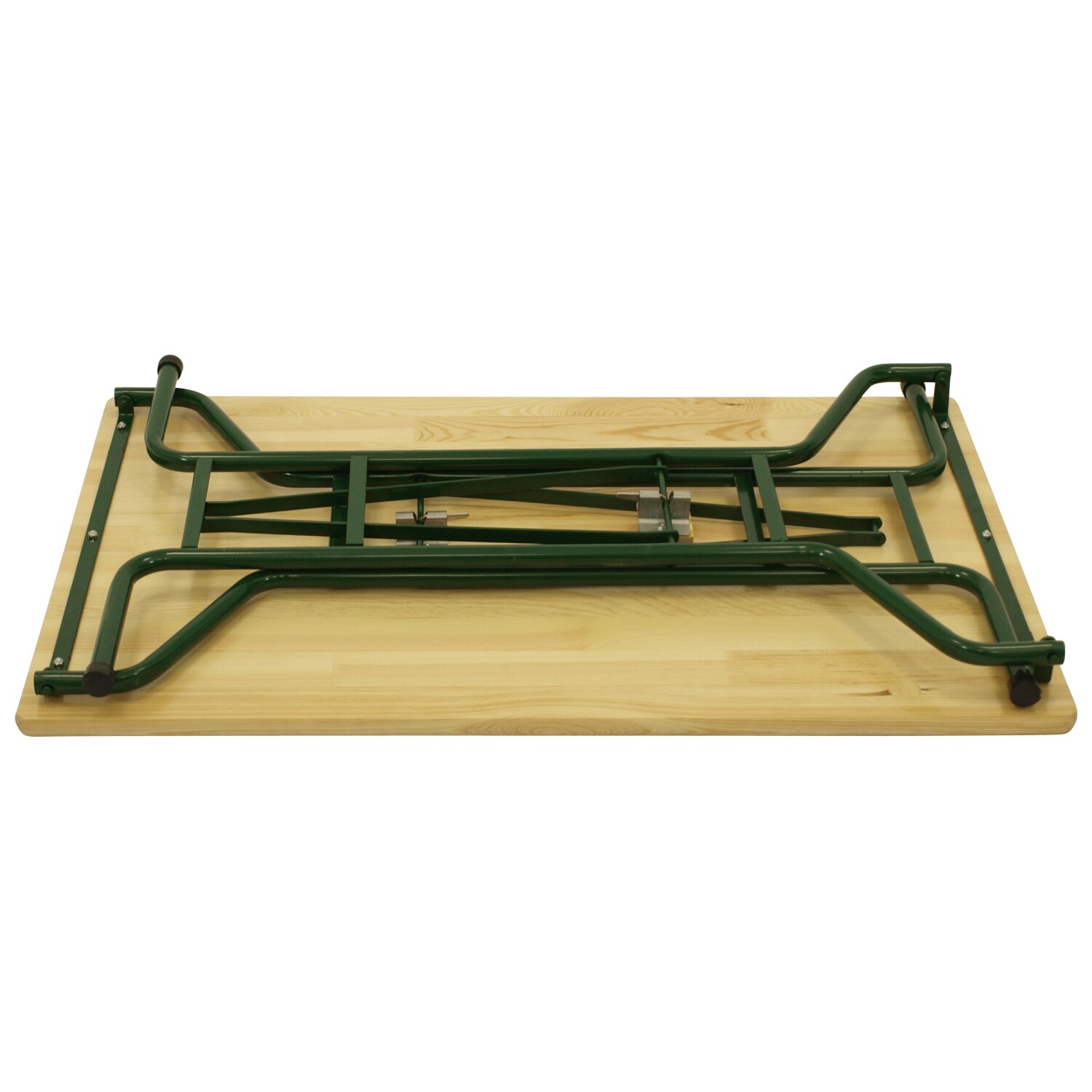 DEGAMO Stehtisch BAMBERG 113cm klappbar, Metall + Holz lackiert, mit Fuss-Stütze