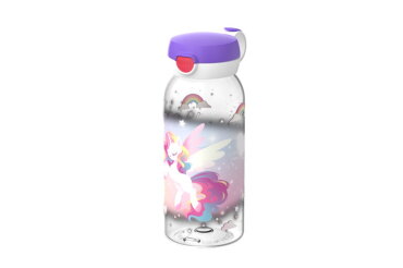 Campus drinkfles met flipdop 600 ml - Unicorn Glow