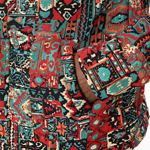 Veste Zippée Col Mouton Noir Rouge Bleu