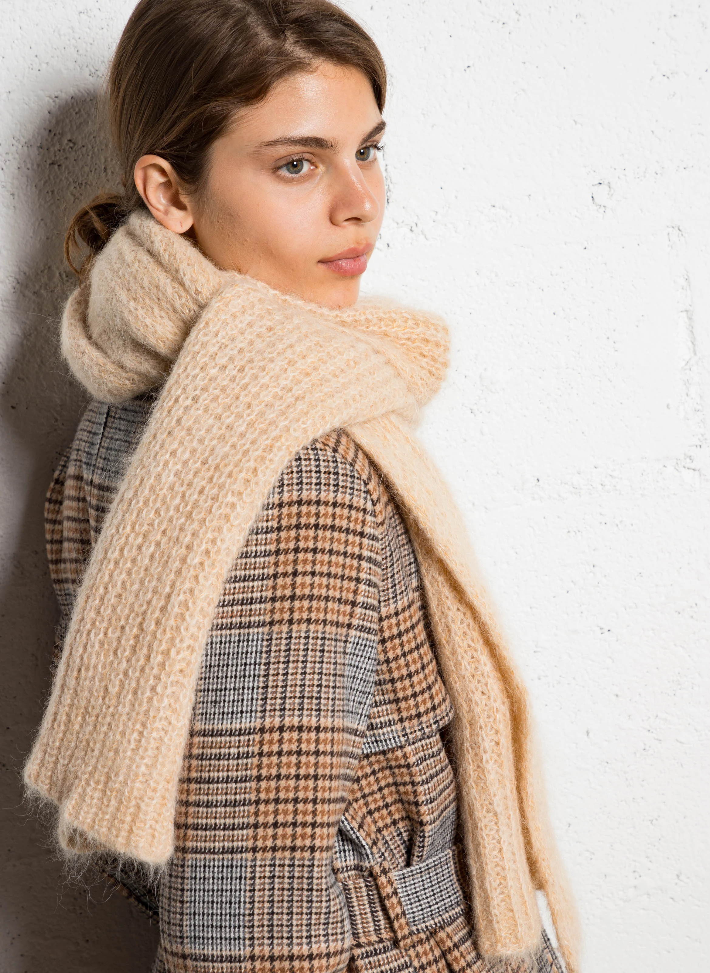 BAHIA - Echarpe maille en mohair et alpaga mélangés | Beige