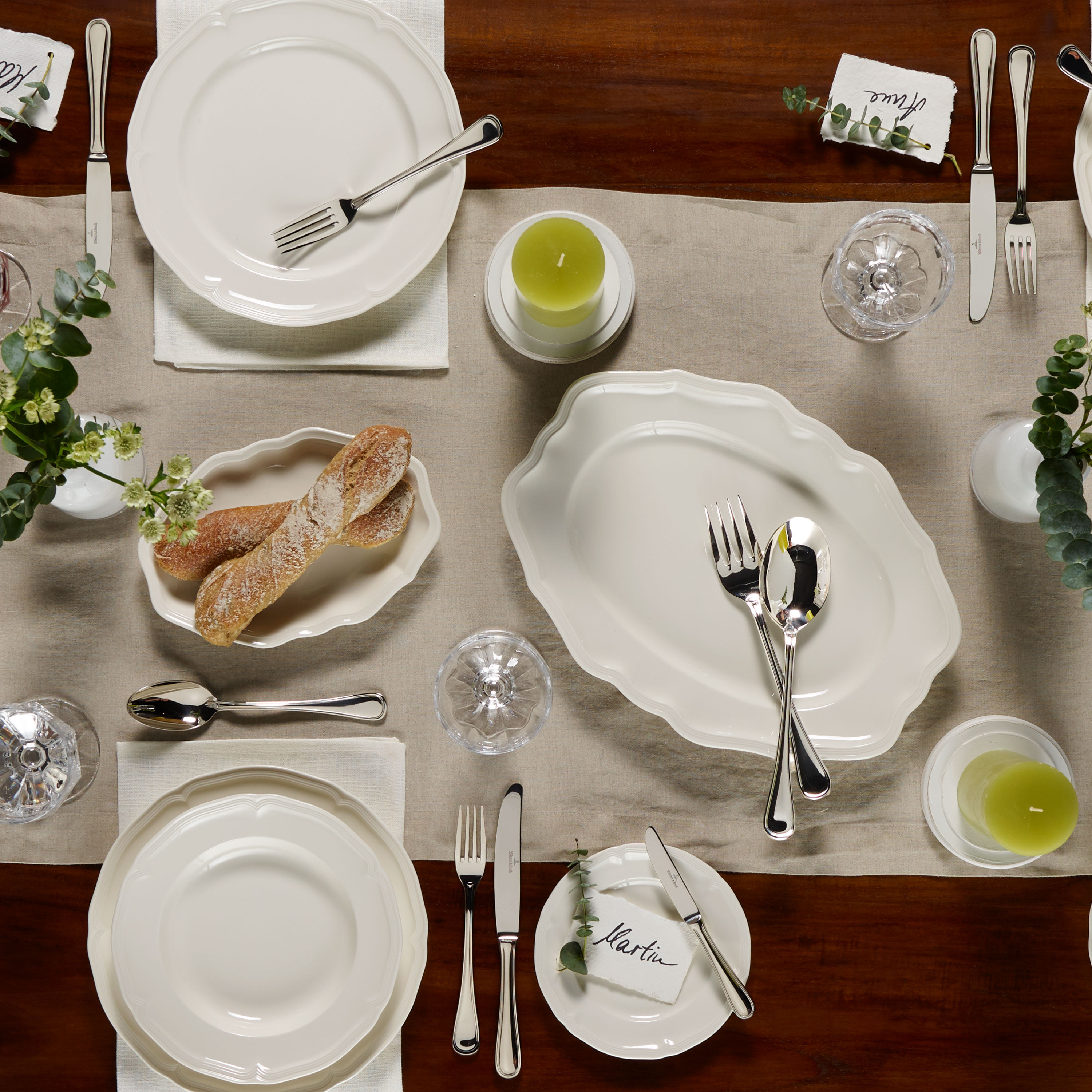 Manoir Serving tray White, 14.5'' x 10.4'', Premium Porcelain