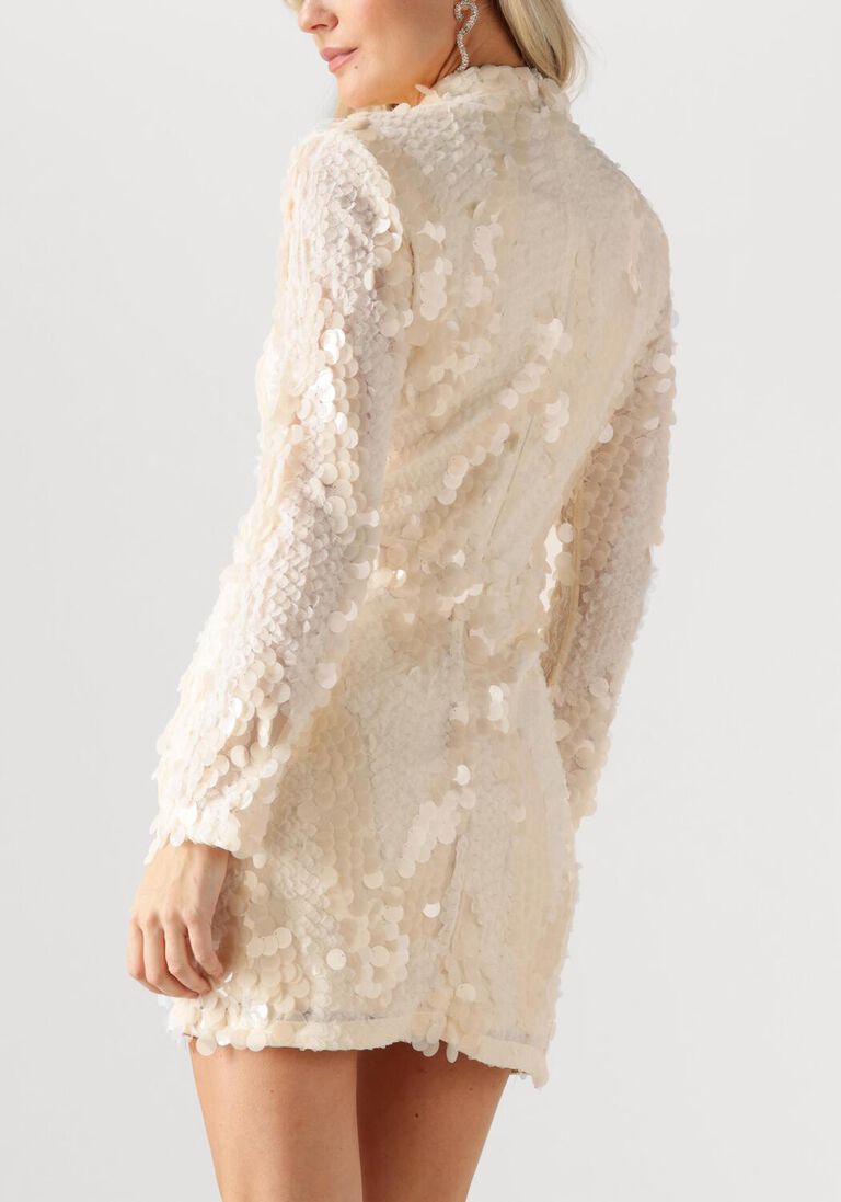 creme second female mini jurk glimmer dress