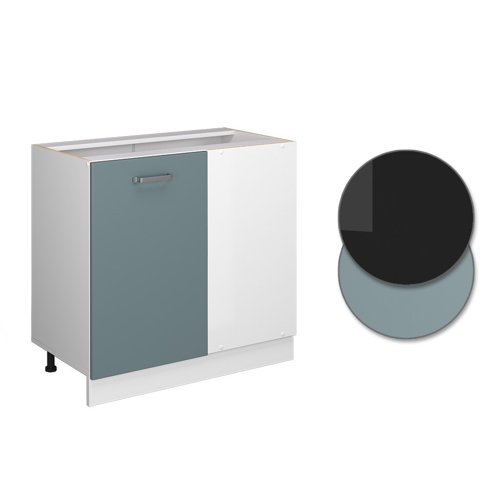 Vicco Eckunterschrank Küchenschrank R-Line Solid Weiß Blau Grau 86 cm modern