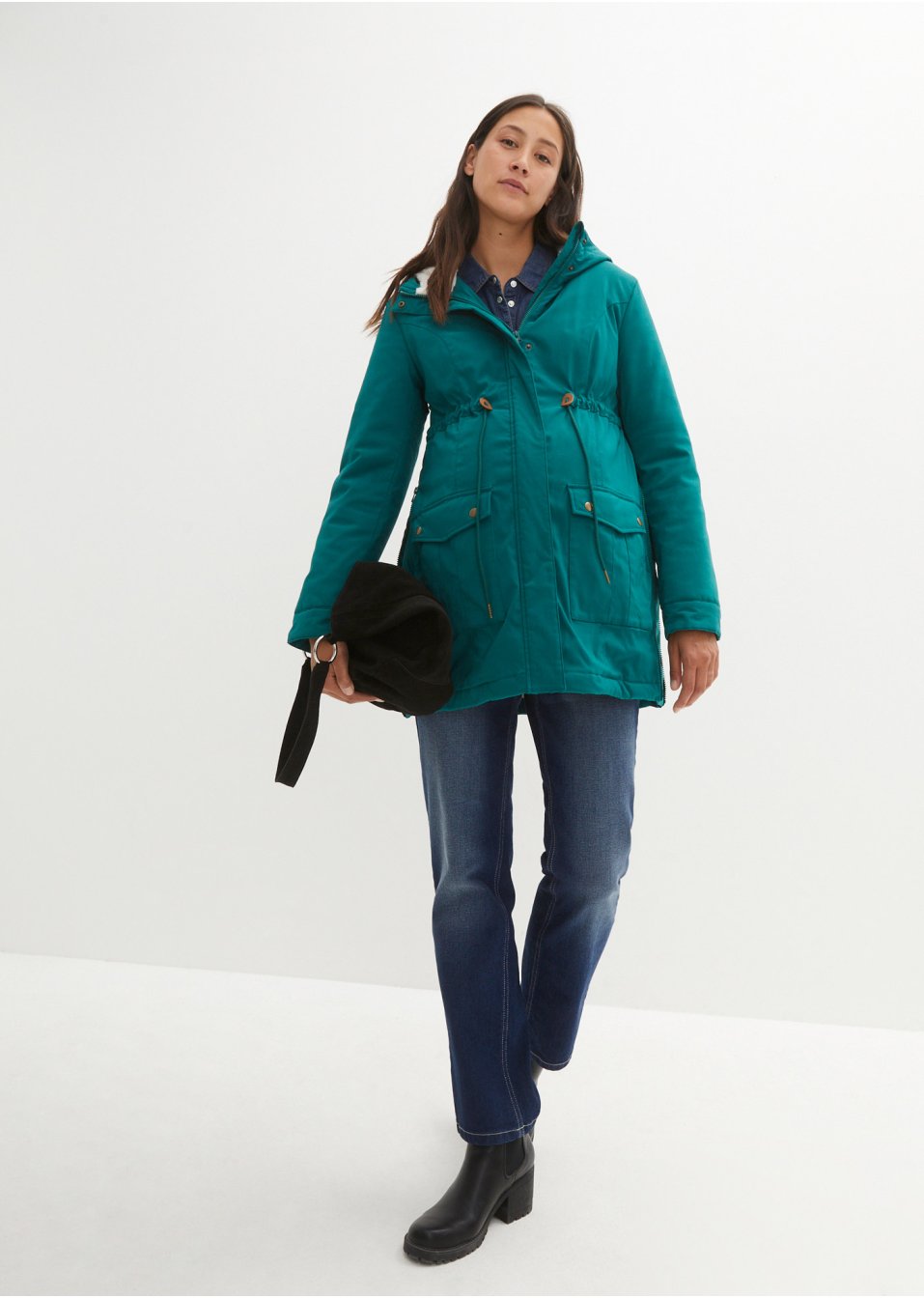 Veste de grossesse et de portage avec doublure peluche