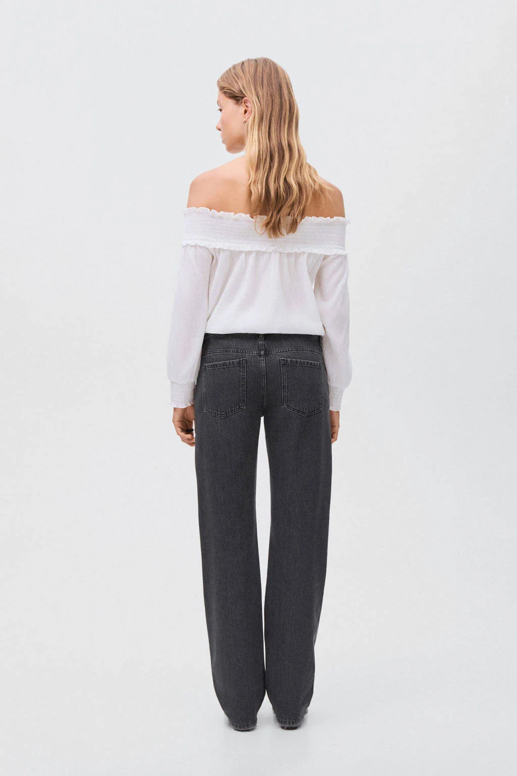 MANGO TEEN off shoulder top ivoor