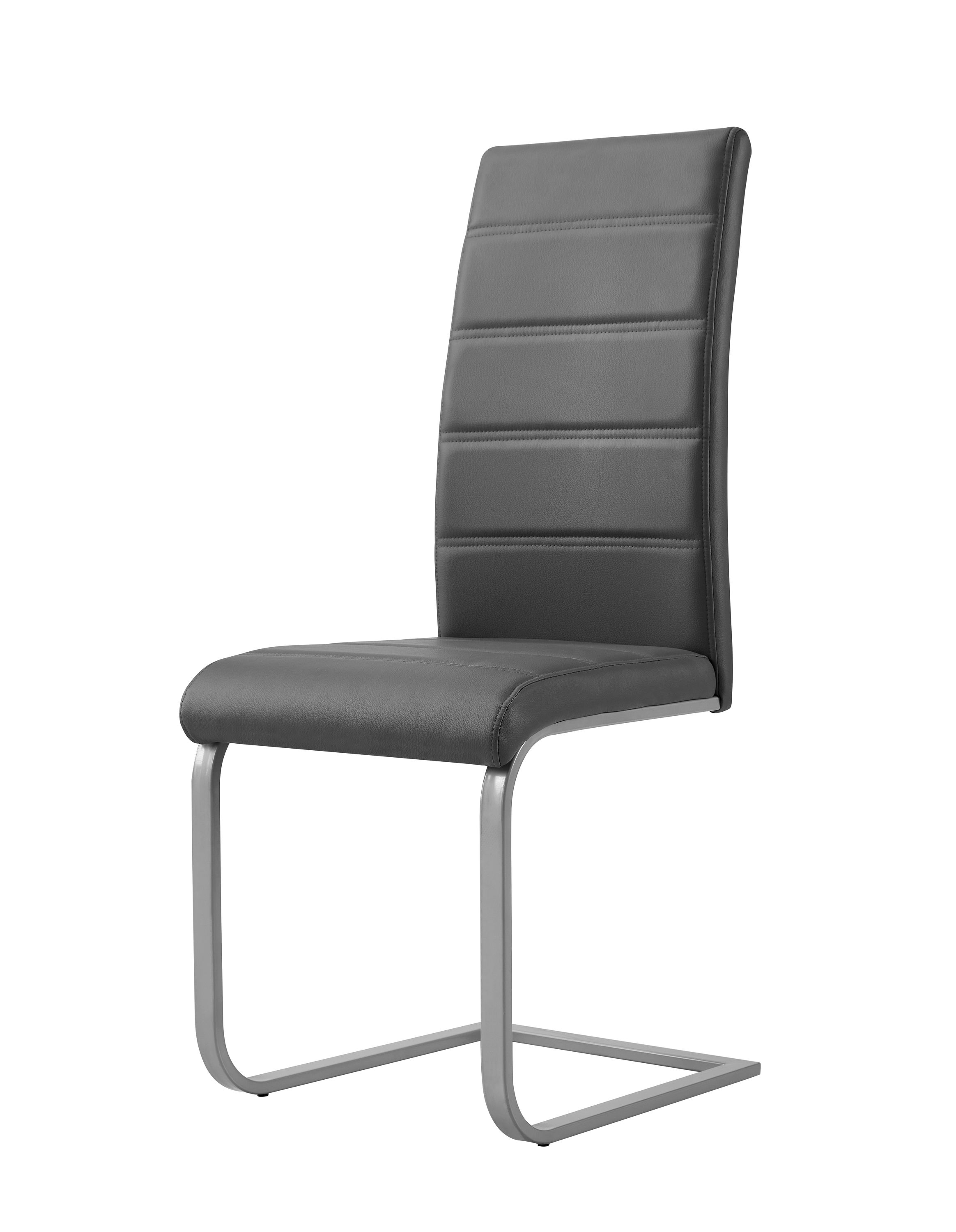 Esszimmerstuhl Leder LEO 4er Set grau