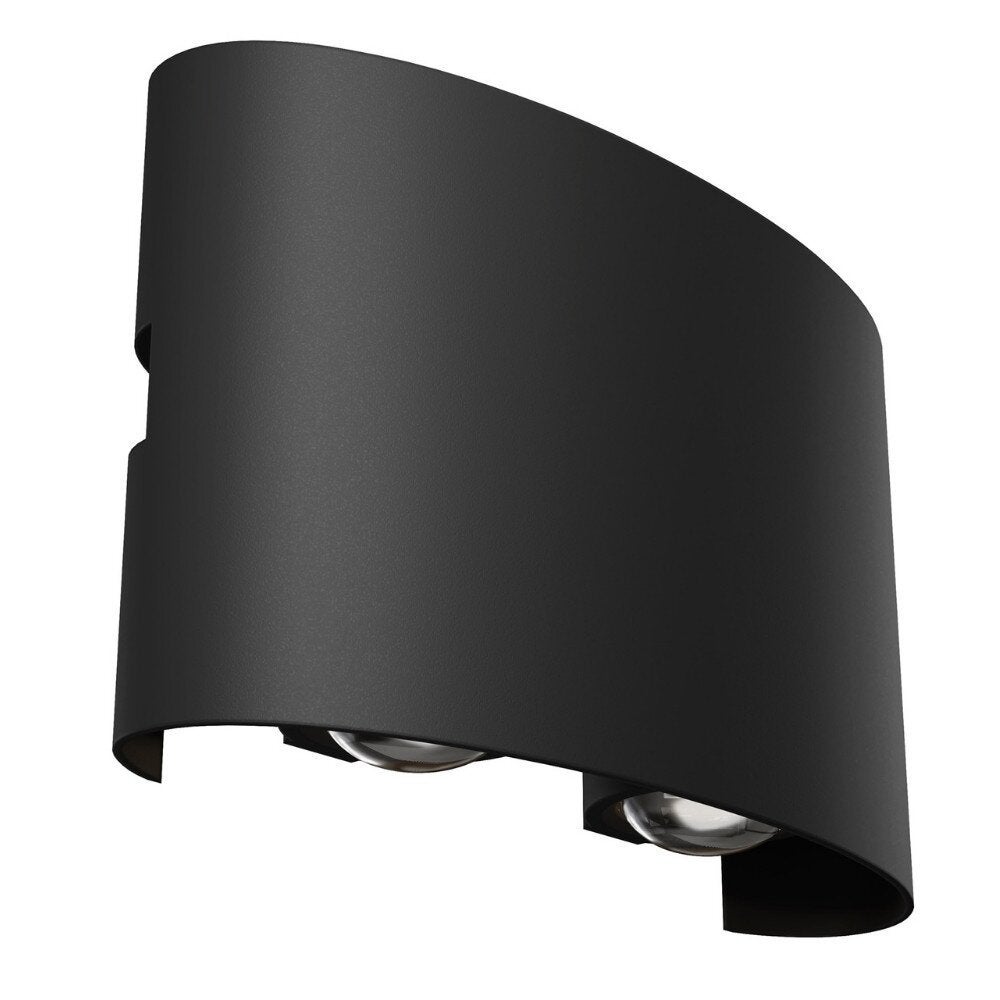 LED wandlamp Strato in zwart 4W 382lm IP54 130mm