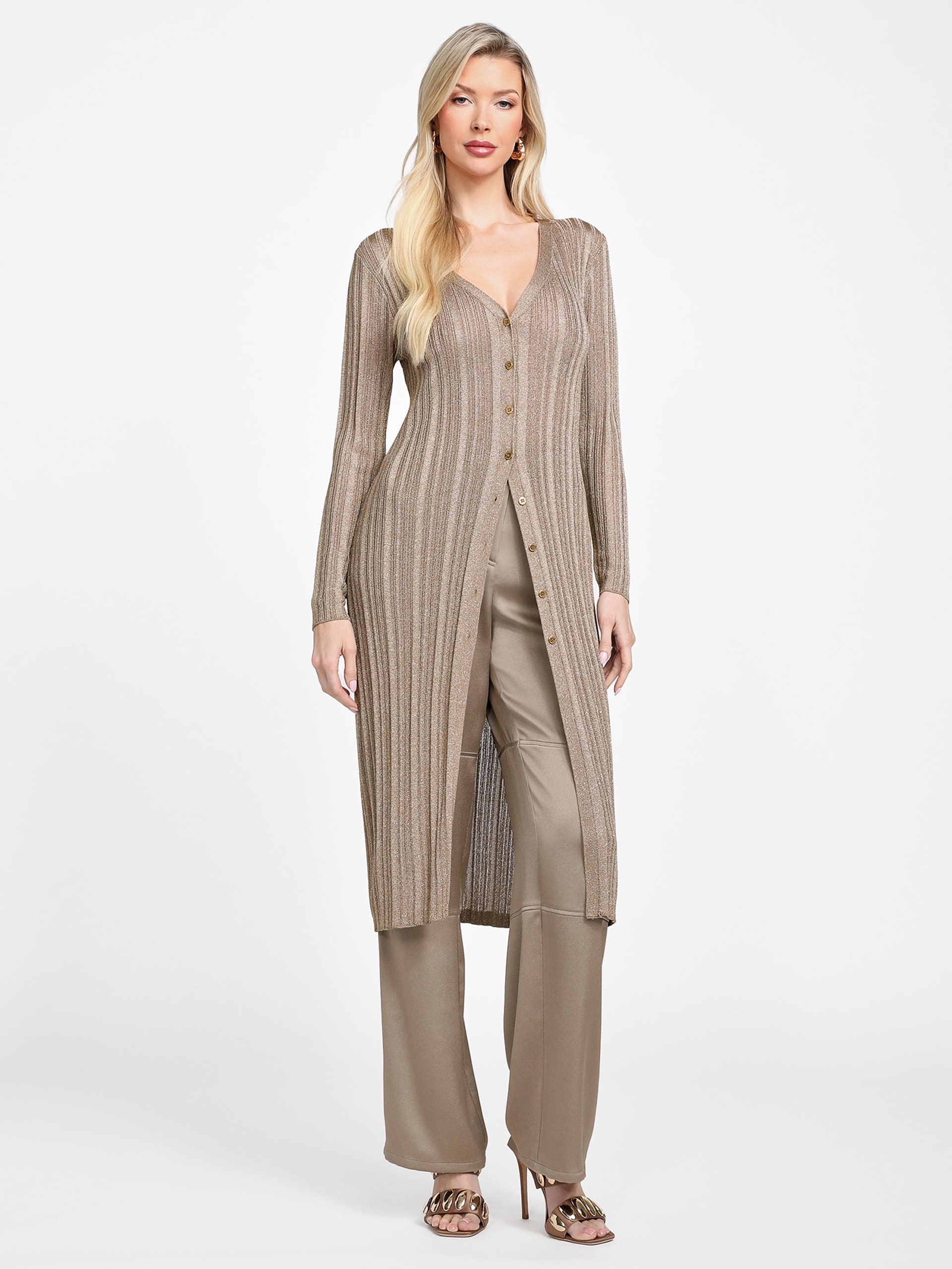 Cardigã longo Gia Lurex