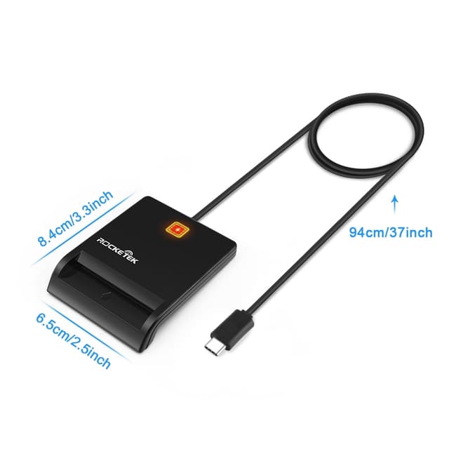NÖRDIC USB-C Smartkort og SIM-kortlæser ISO7816 ID-kort EMV Kreditkort