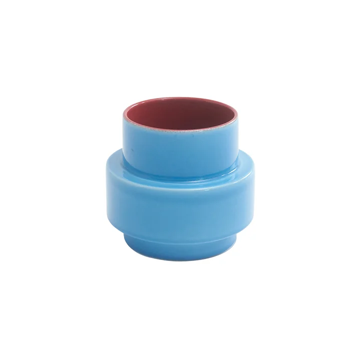 Acapulco Design - Los Floreros Vase, CDMX_ST1, cenote, hellblau / burgunderrot