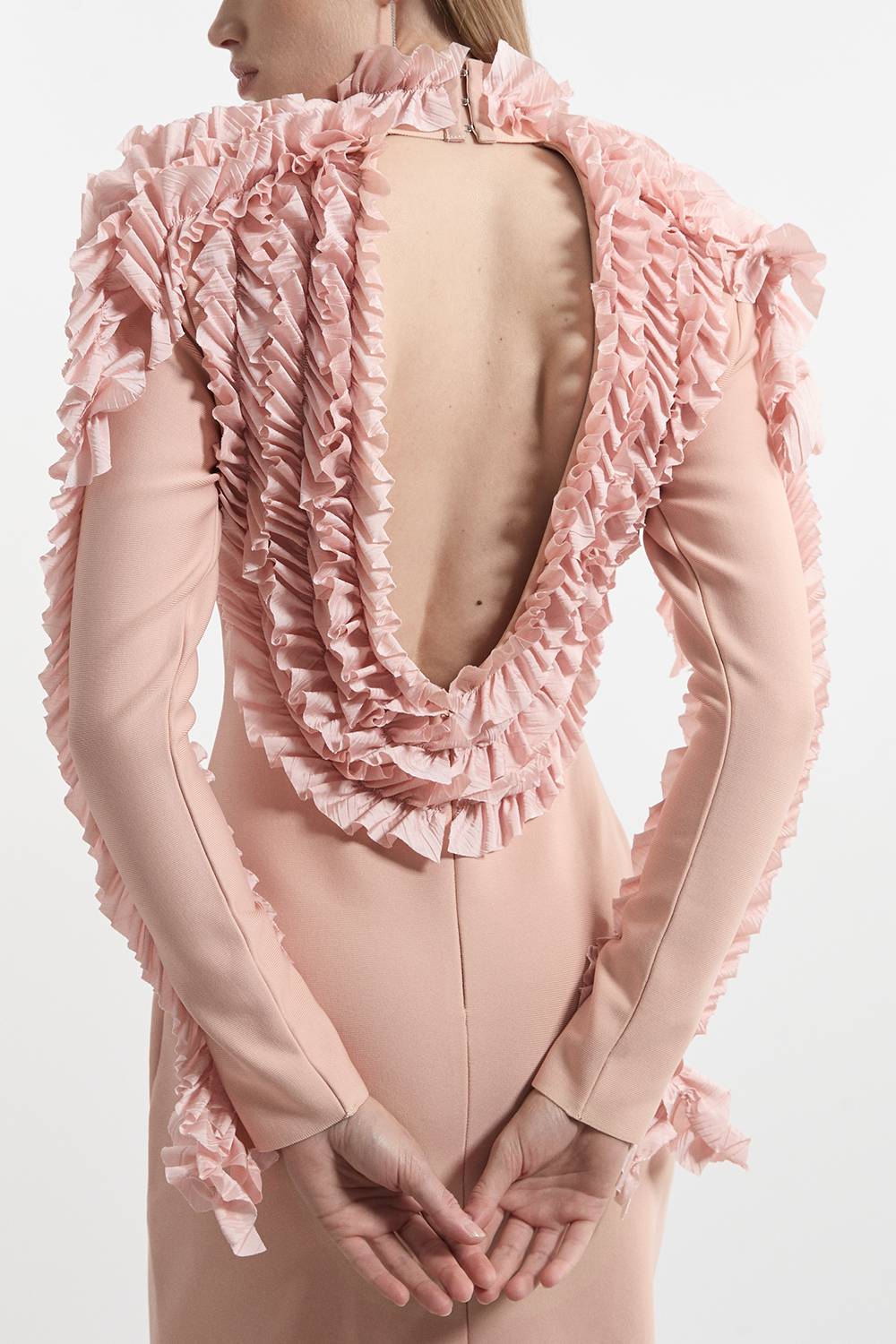 KarenMillen Robe midi Figure Form en tricot bandé avec détail rosette